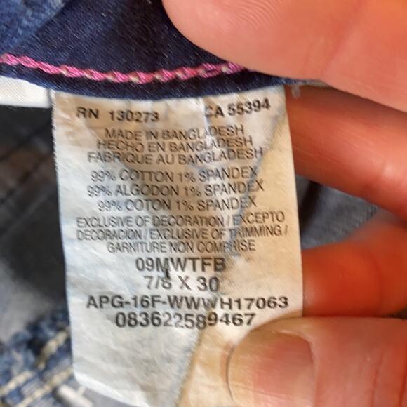 Wrangler Straight Leg Premium Patch Mae Jeans Size 7/8 x 30 - Picture 6 of 6